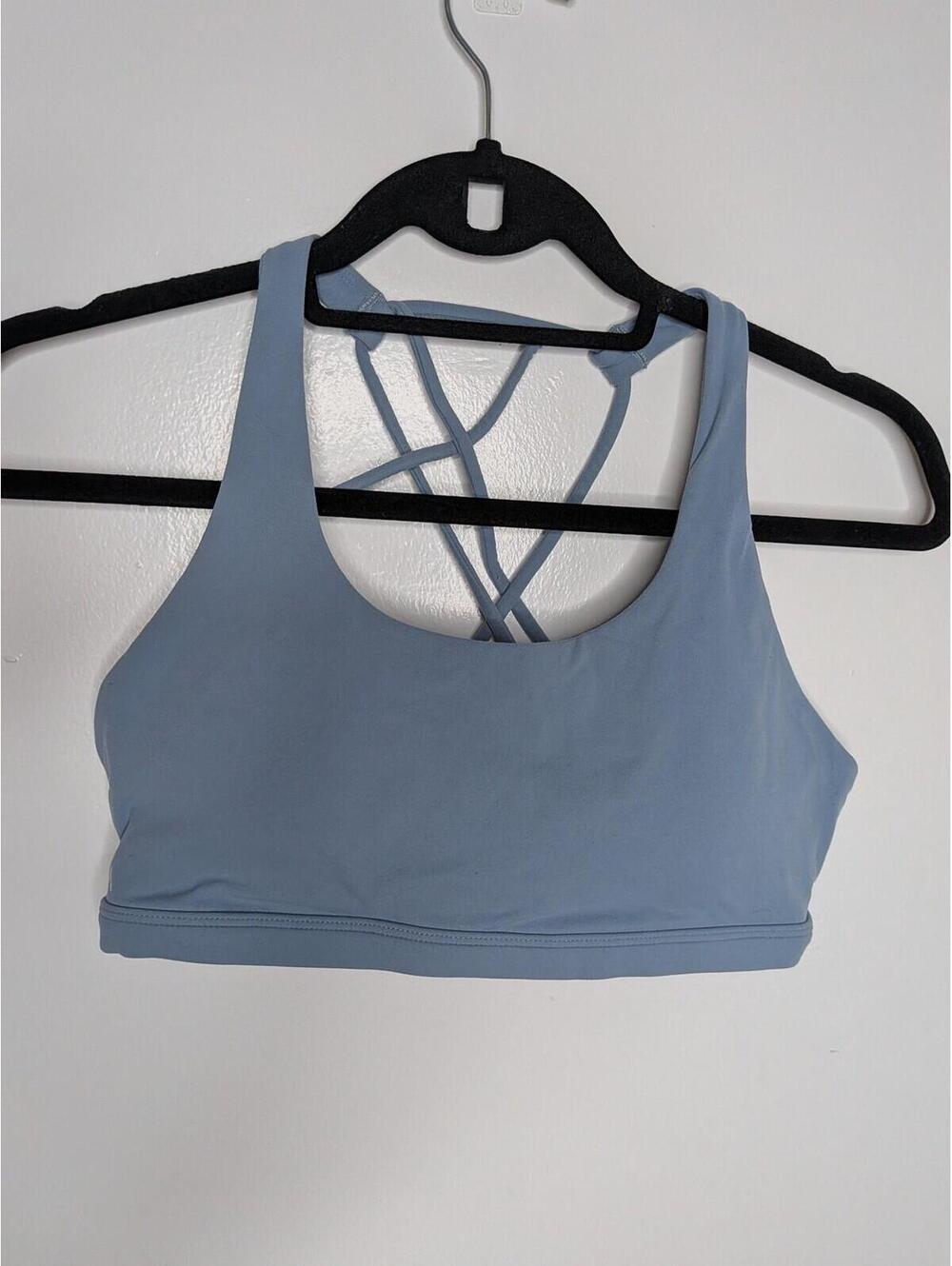 ACTA Sports Bra Womens M Blue Strappy Crossback Padded Yoga Athletic Workout
